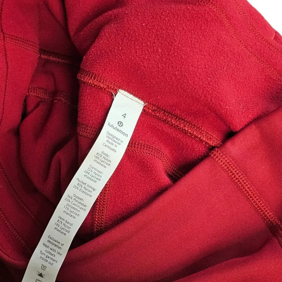 Lululemon Keep The Fleece Tight 28" Dark Sport Red Size 4 Tech Fleece Athleisure - Picture 8 of 12